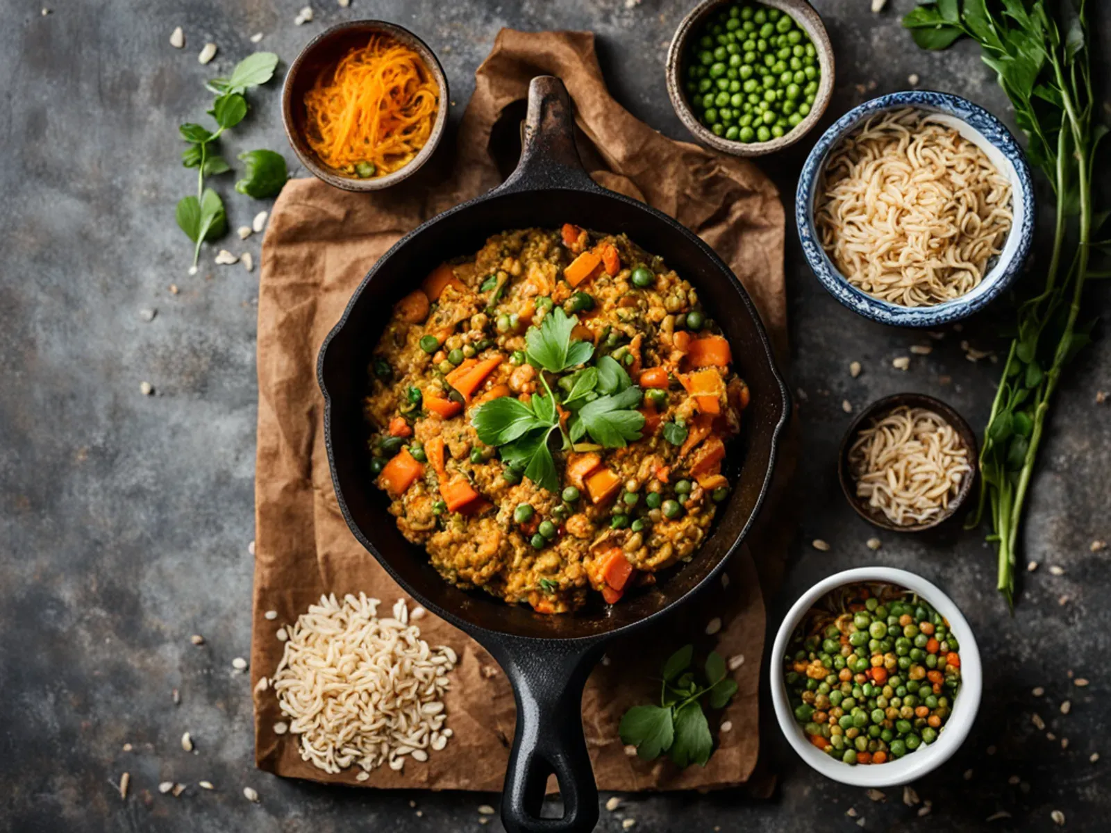 15-Minute Vegetable Masala Oats with Peas, Carrots and Curry Leaves — A one-pot masala oats recipe: rolled oats simmered with mustard seeds, curry leaves, ginger, tomato, peas and 
