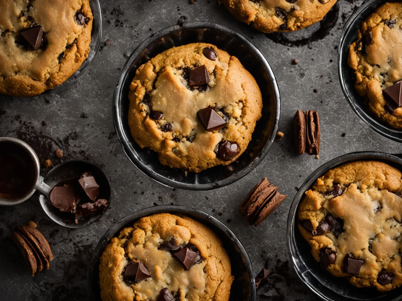 Chewy Vegan Pumpkin Chocolate Chip Cookies — Chewy vegan pumpkin chocolate chip cookies made in one bowl with no chilling. Blotted pumpkin, coconut sugar and warm spices keep them 