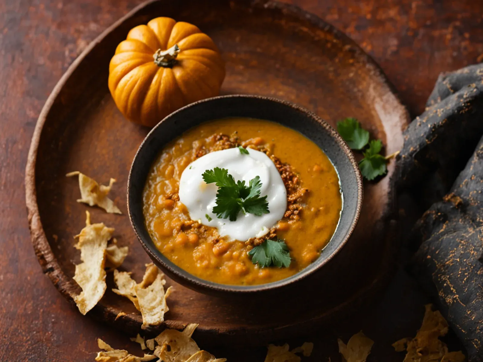 Curried Pumpkin Red Lentil Soup with Coconut Milk — A pantry pumpkin red lentil soup: canned pumpkin, curry spices and red lentils simmered until silky, then finished with coconut 