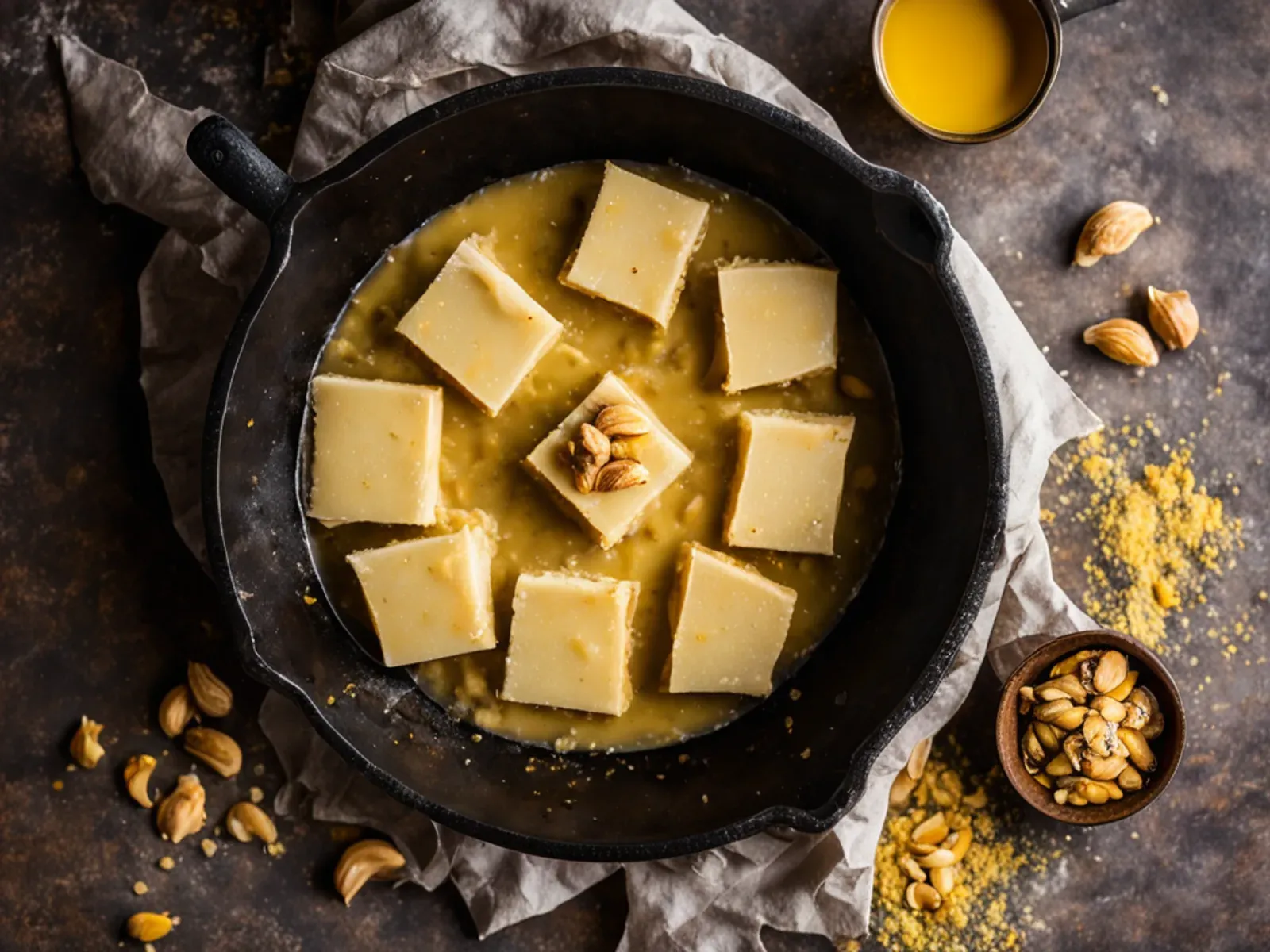 Easy Vegan Kaju Katli (Cashew Fudge) with Cardamom and Saffron — Vegan kaju katli made with ground cashews, powdered sugar, cardamom and saffron. Cooked in one pan, rolled thin and