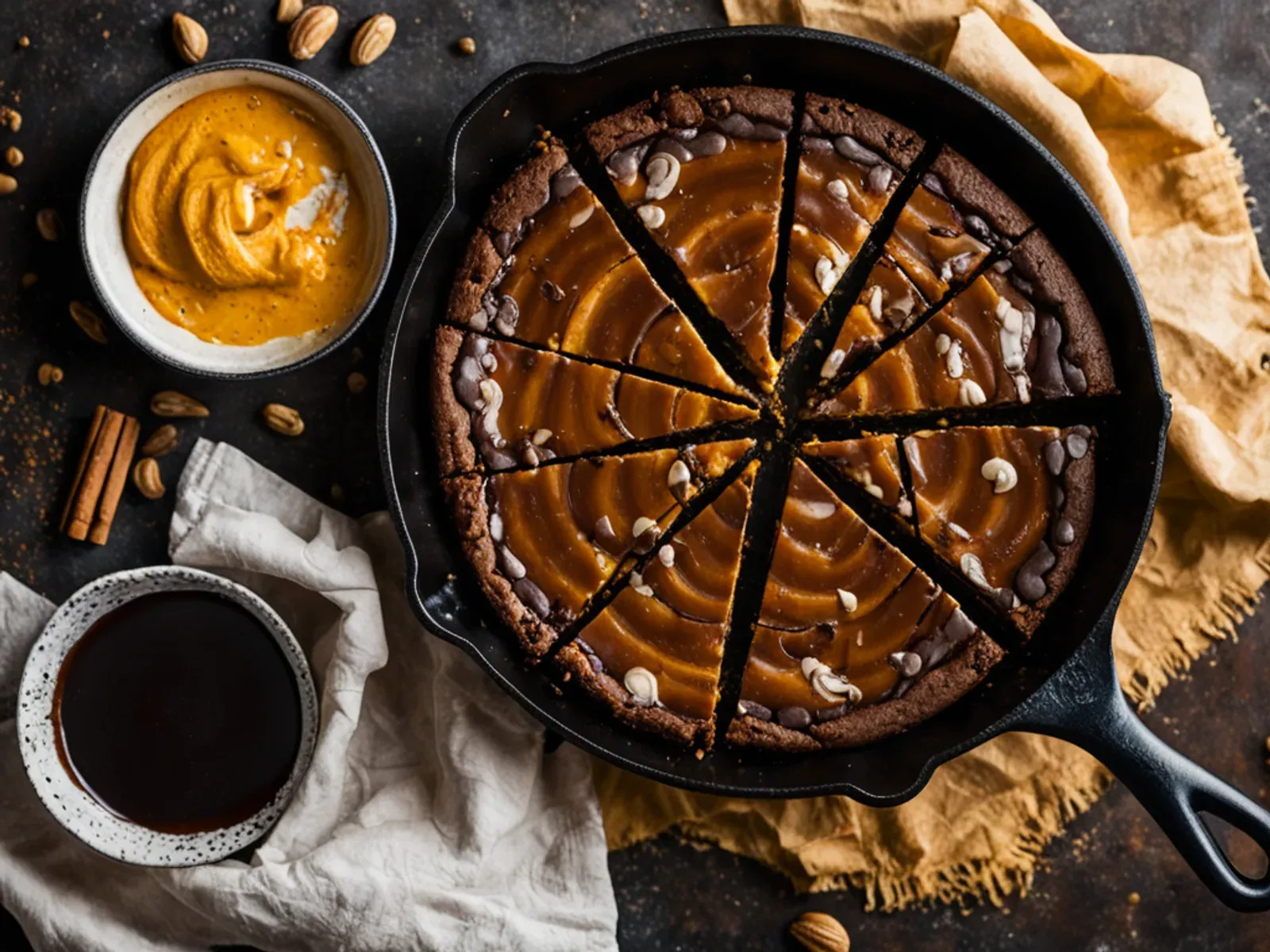 Fudgy Vegan Pumpkin Cheesecake Swirl Brownies — Vegan pumpkin swirl brownies: a dark, fudgy cocoa base marbled with a spiced cashew-tofu pumpkin cheesecake layer. Made for Hallowee