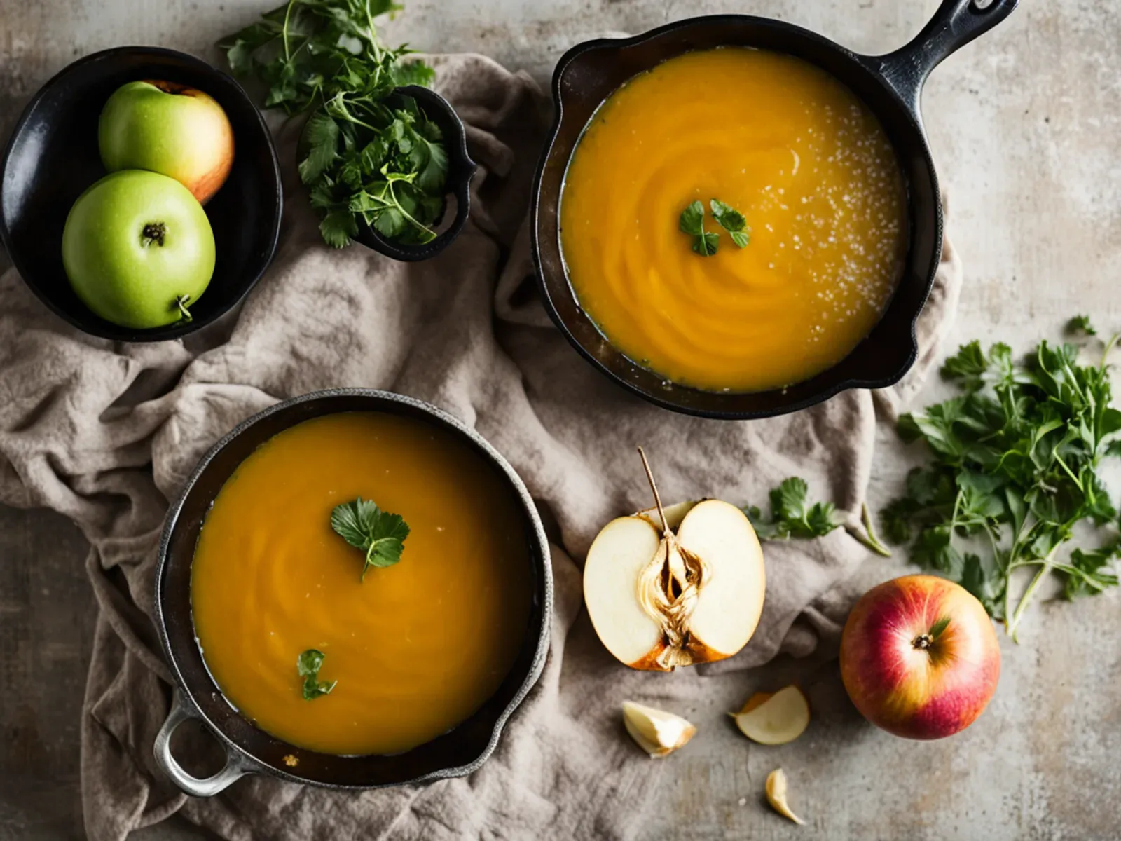 Ginger Miso Butternut Squash Soup with Apple — A silky miso butternut squash soup with fresh ginger, a tart apple and a little coconut milk, finished with tamari-toasted pumpkin se
