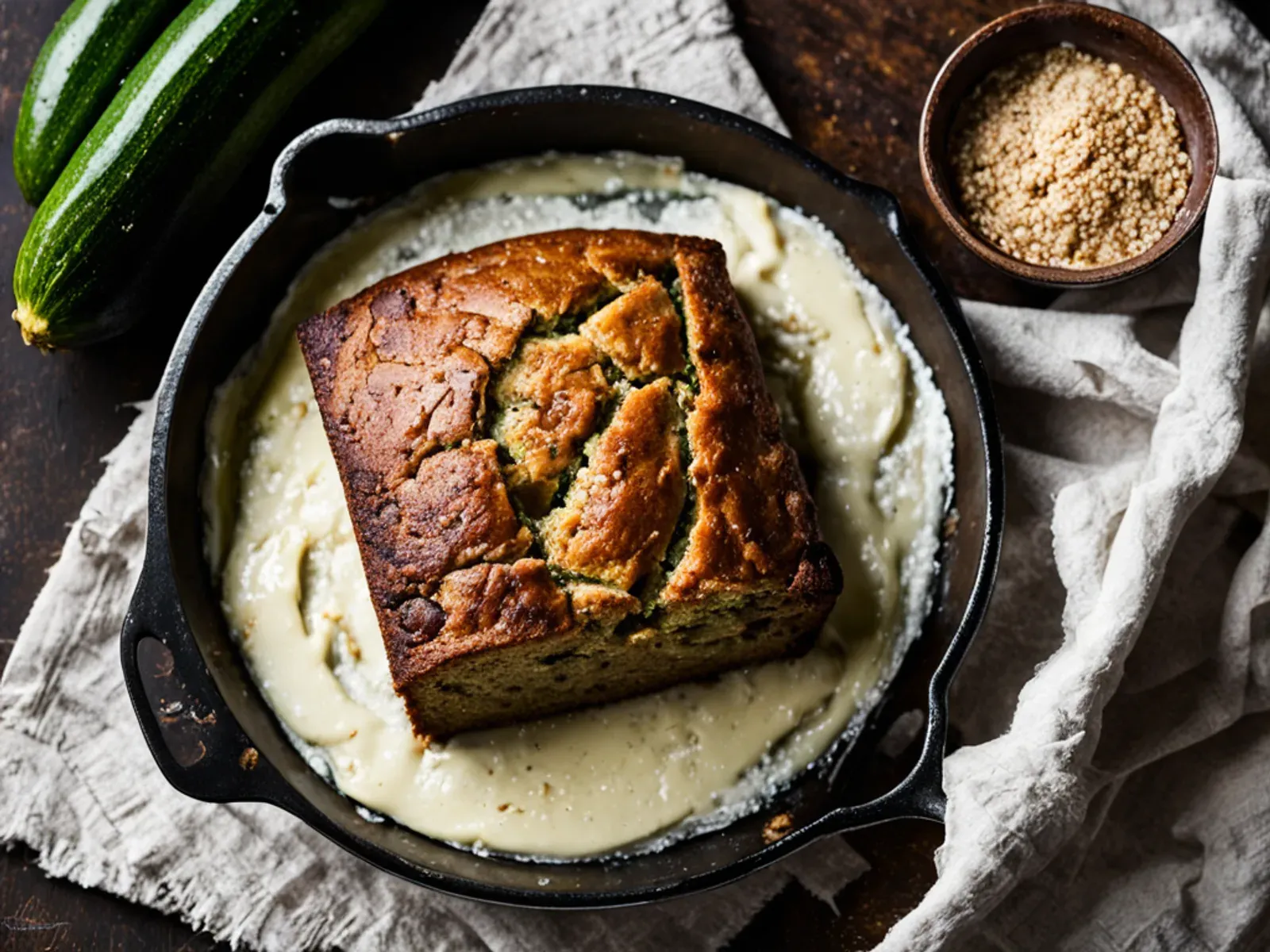 Healthy Greek Yogurt Zucchini Bread with Honey and Whole Wheat — Healthy zucchini bread with Greek yogurt, honey, olive oil and whole wheat flour, with cinnamon and toasted walnuts