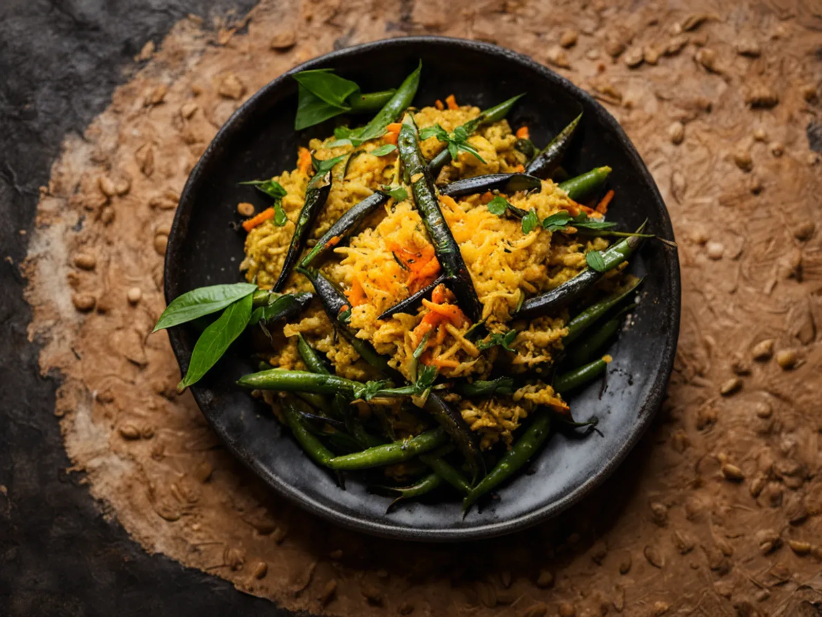 Kerala Style Avial with Coconut, Cumin and Curry Leaves — A Kerala style avial with vegetables steamed in their own moisture, a coarse coconut-cumin paste and coconut yogurt stirre