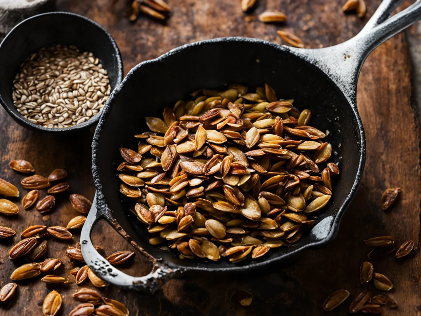 Maple Cinnamon Candied Pumpkin Seeds — Crisp candied pumpkin seeds in a maple, cinnamon and vanilla shell, roasted low and slow so the syrup sets into a shatter-thin glaze instead 