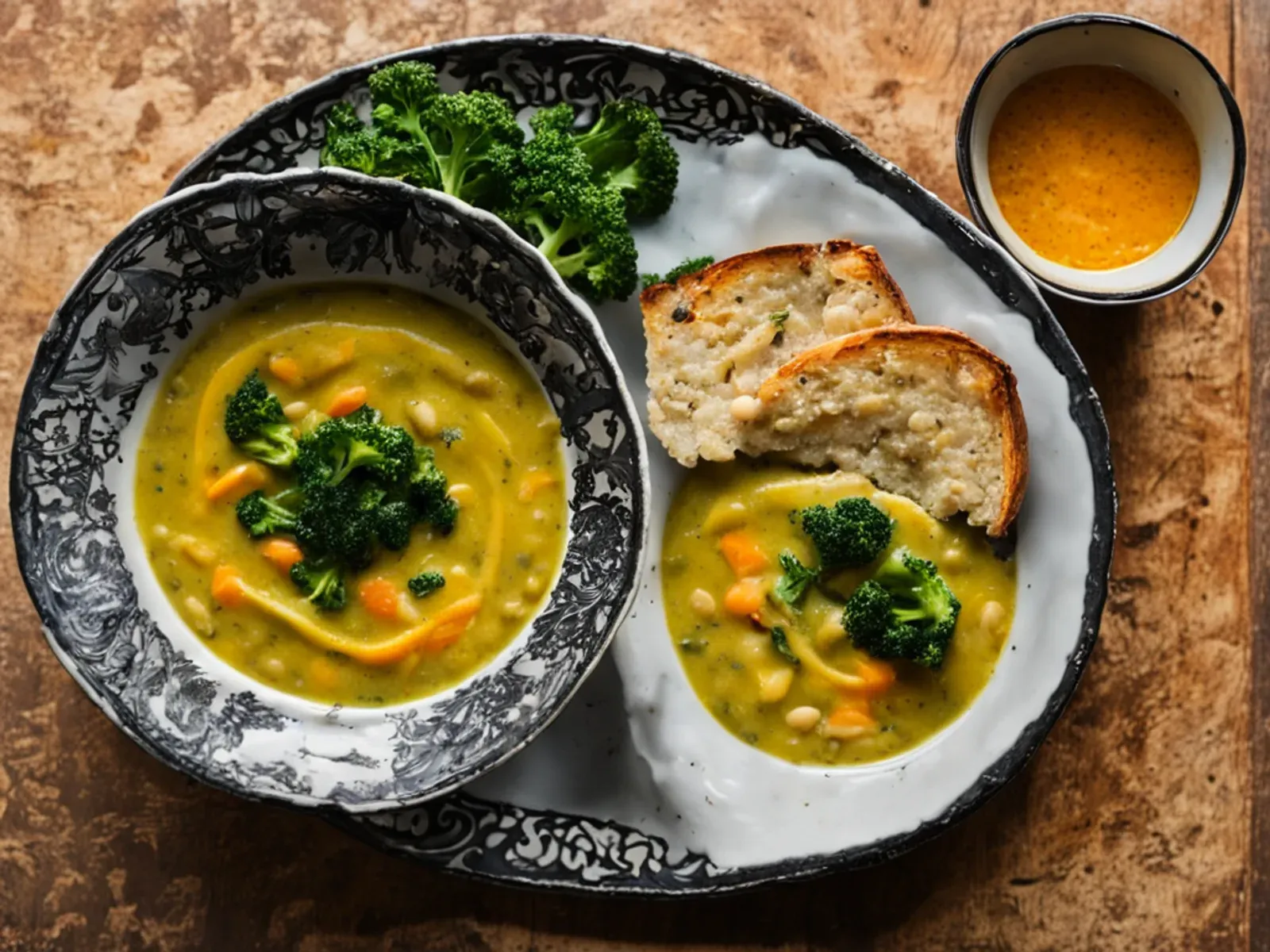 Nut-Free Vegan Broccoli Cheddar Soup with White Beans and Potato — A velvety vegan broccoli cheddar soup made without cashews: Yukon Golds and white beans blend into a cheesy base 
